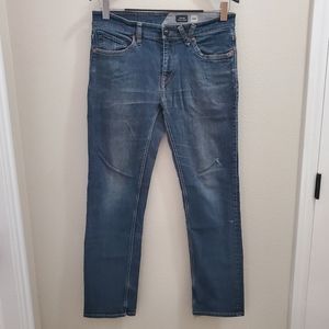 Volcom Jeans Mens 32×40 Solver Modern Straight Leg Medium Wash Blue